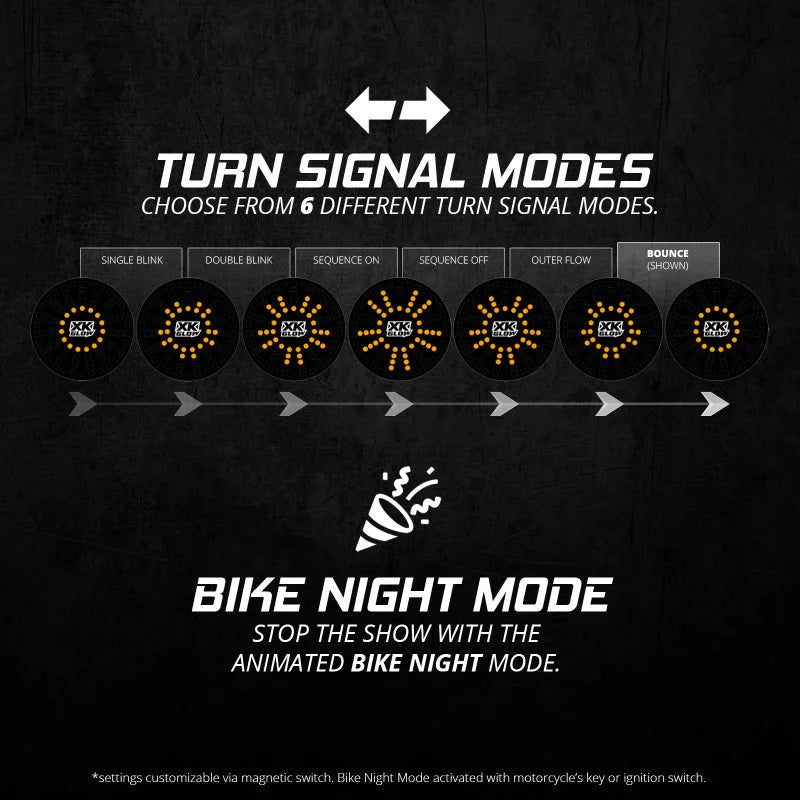 XK Glow Pro Series MotoTurnz - 1156 Flat Style Front - Side View