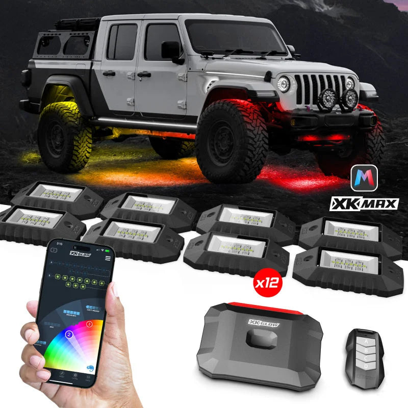 XK Glow RGBW 12pc Addressable LED Rock Light Kit - Main Product View