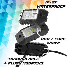 Load image into Gallery viewer, XK Glow RGBW 12pc Addressable LED Rock Light Kit - Side View