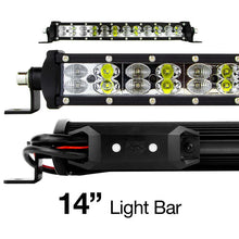 Load image into Gallery viewer, XK Glow RGBW Light Bar High Power Offroad Work/Hunting Light w/ Bluetooth Controller 14In - Side View