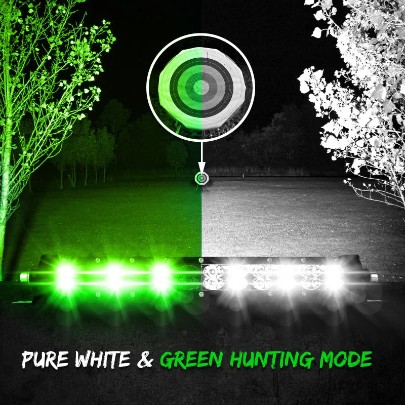 XK Glow RGBW Light Bar High Power Offroad Work/Hunting Light w/ Bluetooth Controller 14In - Back View
