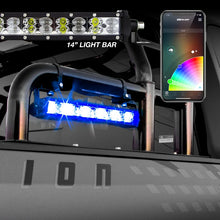 Load image into Gallery viewer, XK Glow RGBW Light Bar High Power Offroad Work/Hunting Light w/ Bluetooth Controller 14In - Installation View