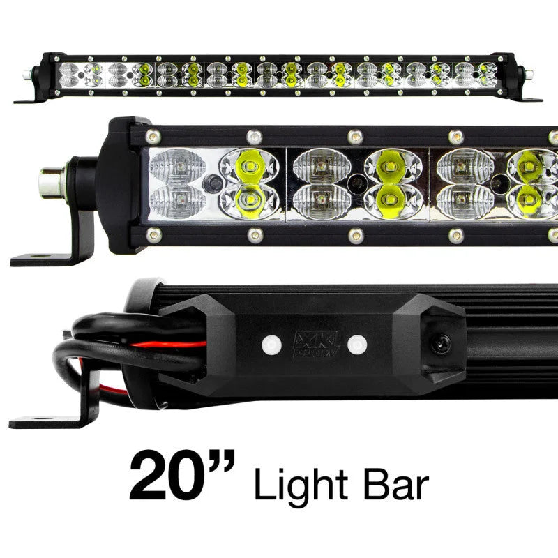XK Glow RGBW Light Bar High Power Offroad Work/Hunting Light w/ Bluetooth Controller 20In - Side View