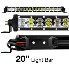Load image into Gallery viewer, XK Glow RGBW Light Bar High Power Offroad Work/Hunting Light w/ Bluetooth Controller 20In - Side View
