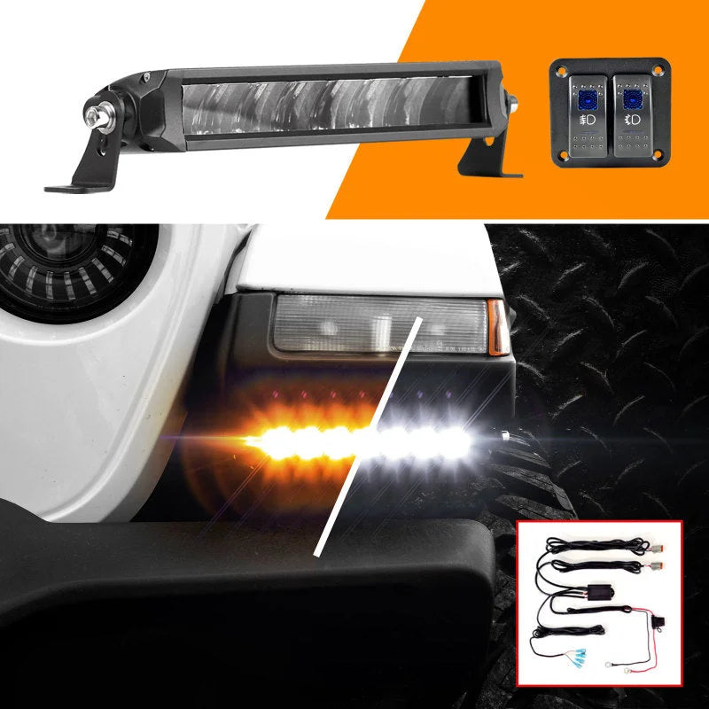 XK Glow Razor Light Bar Fog + Strobe Kit 10in - Side View