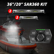 Load image into Gallery viewer, XK Glow SAR360 Light Bar Kit Emergency Search and Rescue Light System White (2)36In (2)20In - Main Product View