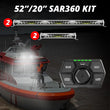 Load image into Gallery viewer, XK Glow SAR360 Light Bar Kit Emergency Search and Rescue Light System White (2)52In (2)20In - Side View