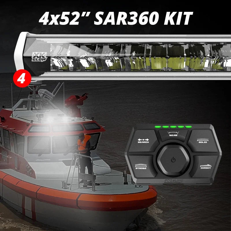 XK Glow SAR360 Light Bar Kit Emergency Search and Rescue Light System White (4) 52In - Main Product View