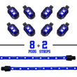 Load image into Gallery viewer, XK Glow Single Color XKGLOW LED Accent Light Motorcycle Kit Blue - 8xPod + 2x8InStrips - Side View
