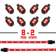 Load image into Gallery viewer, XK Glow Single Color XKGLOW LED Accent Light Motorcycle Kit Red - 8xPod + 2x8InStrips - Main Product View