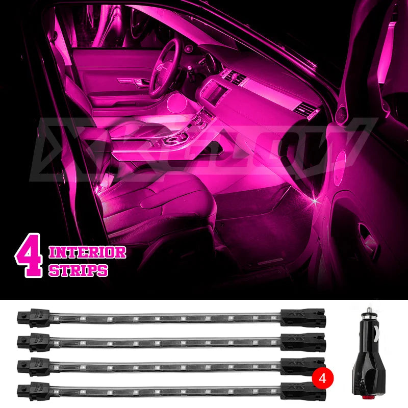 XK Glow Single Color XKGLOW UnderglowLED Accent Light Car/Truck Kit Pink - 4x8In - Main Product View
