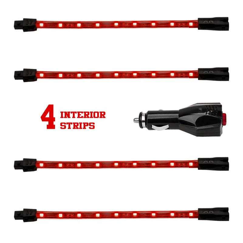 XK Glow Single Color XKGLOW UnderglowLED Accent Light Car/Truck Kit Red - 4x8In - Detail View