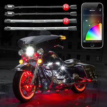 Load image into Gallery viewer, XK Glow Strip Million Color XKCHROME ATV/Motorcycle LED Accent Light Kit (14xPod + 12x10In) - Side View