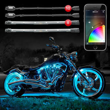 Load image into Gallery viewer, XK Glow Strip Million Color XKCHROME Smartphone App ATV/Motorcycle LED Light Kit 10XPod + 8X10In - Side View