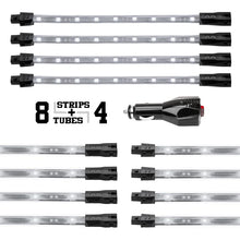 Load image into Gallery viewer, XK Glow Strip Single Color Underglow LED Accent Light Car/Truck Kit White - 8x24In Tube + 4x8In - Detail View