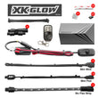 Load image into Gallery viewer, XK Glow Strips Single Color XKGLOW LED Accent Light Motorcycle Kit Light Blue - 10xPod + 4x8In - Side View