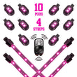Load image into Gallery viewer, XK Glow Strips Single Color XKGLOW LED Accent Light Motorcycle Kit Pink - 10xPod + 4x8In - Main Product View