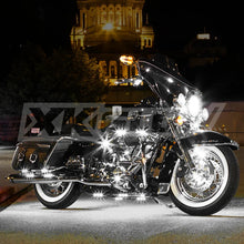 Load image into Gallery viewer, XK Glow Strips Single Color XKGLOW LED Accent Light Motorcycle Kit White - 8xPod + 2x8In - Main Product View