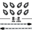 Load image into Gallery viewer, XK Glow Strips Single Color XKGLOW LED Accent Light Motorcycle Kit White - 8xPod + 2x8In - Detail View