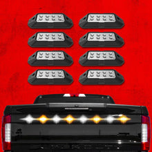Load image into Gallery viewer, XK Glow Strobe Pod Lights w/ Traffic Modes Ultra LEDs Multiple Modes + Solid On - Red + Blue 8pc