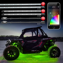 Load image into Gallery viewer, XK Glow Tube + 18xPods Million Color XKCHROME App Controlled Offroad UTV Kit 2x24In Tube + 14x12In - Main Product View