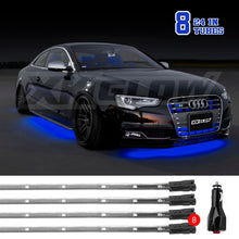 Load image into Gallery viewer, XK Glow Tube Single Color Underglow LED Accent Light Car/Truck Kit Blue - 8x24In - Side View