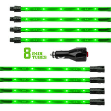Load image into Gallery viewer, XK Glow Tube Single Color Underglow LED Accent Light Car/Truck Kit Green - 8x24In - Main Product View