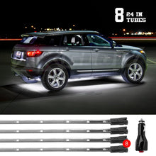 Load image into Gallery viewer, XK Glow Tube Single Color Underglow LED Accent Light Car/Truck Kit White - 8x24In - Side View