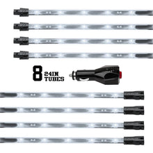 Load image into Gallery viewer, XK Glow Tube Single Color Underglow LED Accent Light Car/Truck Kit White - 8x24In - Detail View