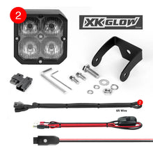 Load image into Gallery viewer, XK Glow XKchrome 20w LED Cube Light w/ RGB Accent Light Kit w/ Controller- Driving Beam 2pc - Main Product View