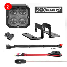 Load image into Gallery viewer, XK Glow XKchrome 20w LED Cube Light w/ RGB Accent Light Kit w/ Controller- Fog Beam 2pc - Back View