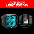 Load image into Gallery viewer, XK Glow XKchrome 20w LED Cube Light w/ RGB Accent Light Kit w/ Controller- Spot Beam 2pc - Side View