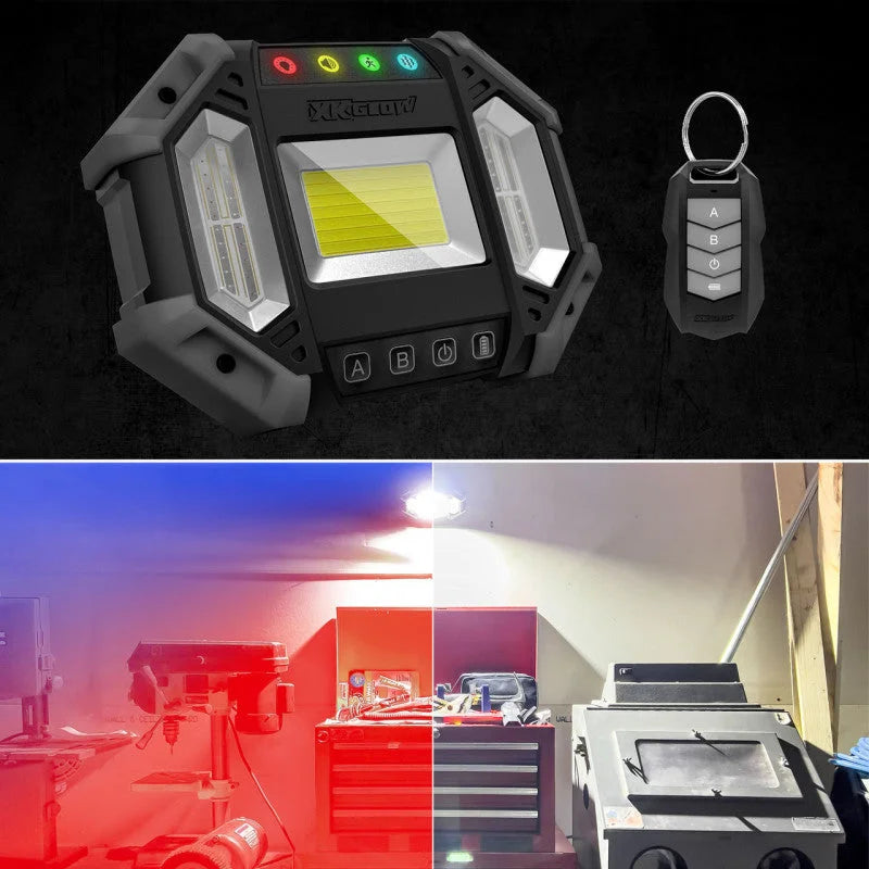 XK Glow Xdefender 7 Mode LED Work Security Light w/ Remote - Side View