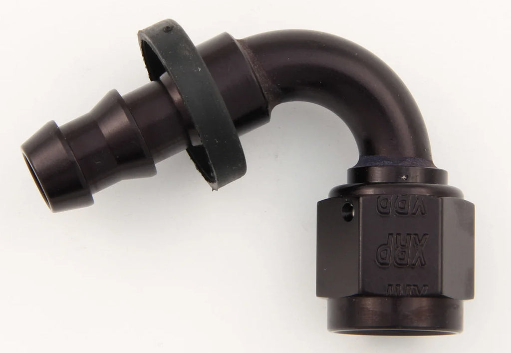 XRP #8 120 Deg Push-On Hose End Black 231208BB
