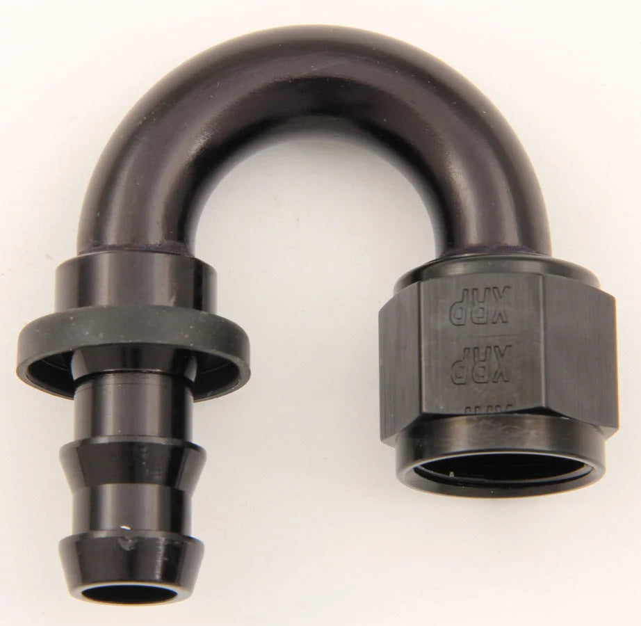XRP #8 180 Deg Push-On Hose End Black 231808BB