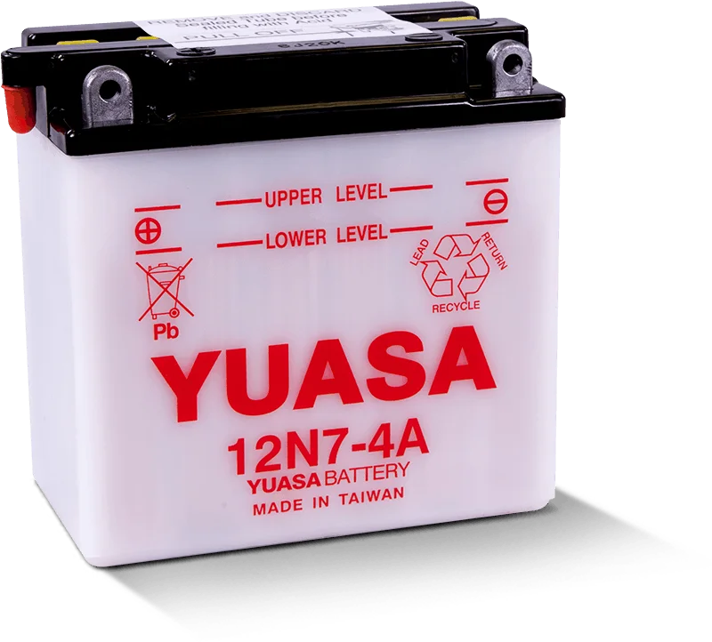 Yuasa 12N7-4A Conventional 12-Volt Battery - Side View