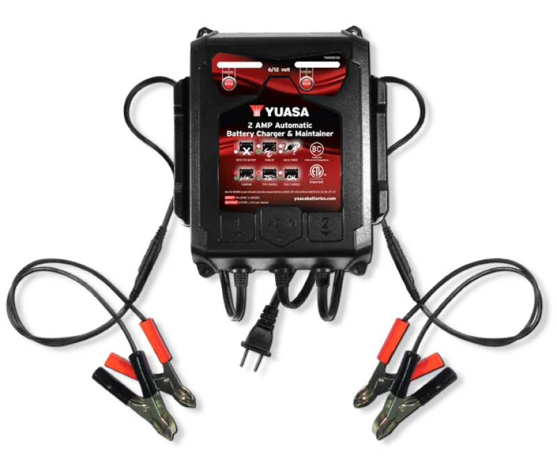 Yuasa 2 Amp Charger & Maintainer - 6V/12V - Side View