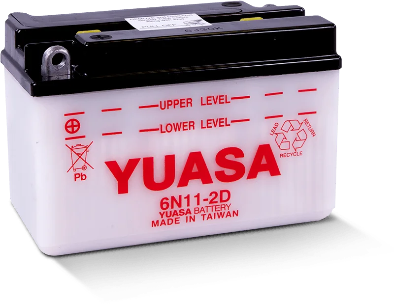 Yuasa 6N11-2D Conventional 6-Volt Battery - Side View