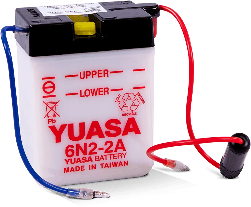 Yuasa 6N2-2A Conventional 6-Volt Battery - Side View