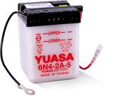 Yuasa Battery 6N4-2A-5 Conventional 6-Volt Battery fits 1976-1977 Kawasaki KH100 / 1976 Kawasaki KV100 / 1977-1983 Yamaha DT100 / 1981-1983 Yamaha DT80