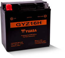 Load image into Gallery viewer, Yuasa GYZ16H High Performance Maintenance Free AGM 12-Volt Battery - Side View