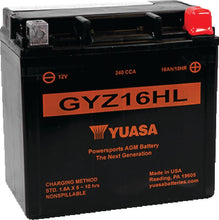 Load image into Gallery viewer, Yuasa GYZ16HL High Performance Maintenance Free AGM 12-Volt Battery - Main Product View