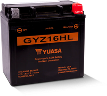 Load image into Gallery viewer, Yuasa GYZ16HL High Performance Maintenance Free AGM 12-Volt Battery - Side View
