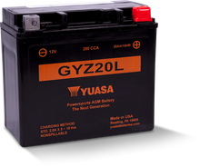 Load image into Gallery viewer, Yuasa GYZ20L High Performance Maintenance Free AGM 12-Volt Battery - Side View