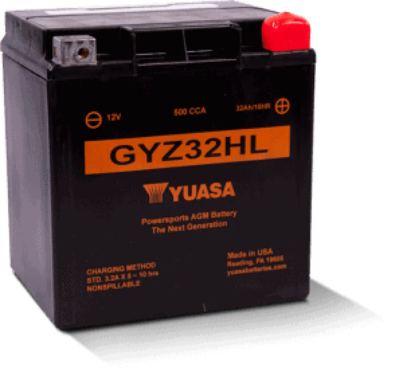 Yuasa GYZ32HL High Performance Maintenance Free AGM 12-Volt Battery - Side View