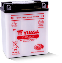 Load image into Gallery viewer, Yuasa YB12A-B Yumicron 12-Volt Battery - Side View