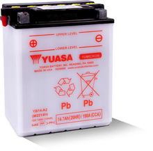 Load image into Gallery viewer, Yuasa YB14-A2 Yumicron CX 12-Volt Battery - Side View