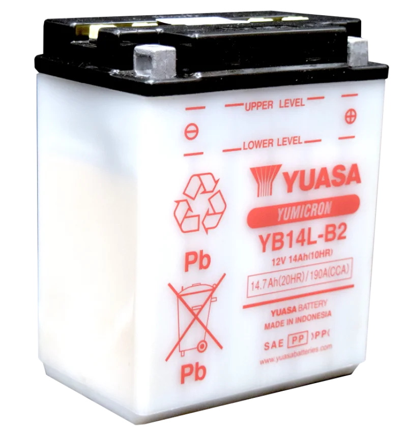 Yuasa YB14L-B2Yumicron CX 12-Volt Battery - Side View