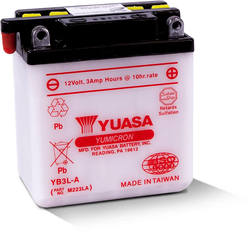 Yuasa YB3L-B Yumicron 12-Volt Battery - Side View