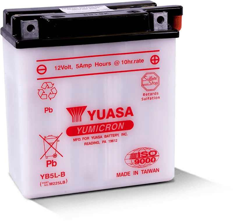 Yuasa YB5L-B Yumicron 12-Volt Battery - Side View